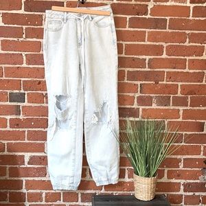 Pac Sun Jeans Tie Waist Ruched Ankle Size 25